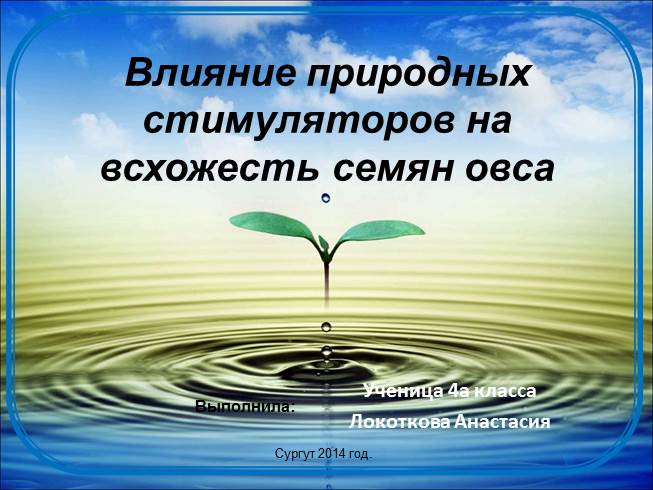 Влияние природных стимуляторов на всхожесть семян овса