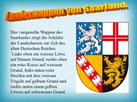 О Федеральной Земле Германии - Саарланд (на немецком языке), слайд 7