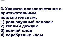 Тест по теме «Имя прилагательное - Смысловые разряды», слайд 15