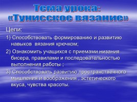 Декоративно-прикладное творчество - Тунисское вязание, слайд 2