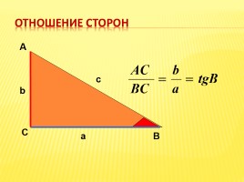 Синус, косинус, тангенс острого угла прямоугольного треугольника, слайд 6