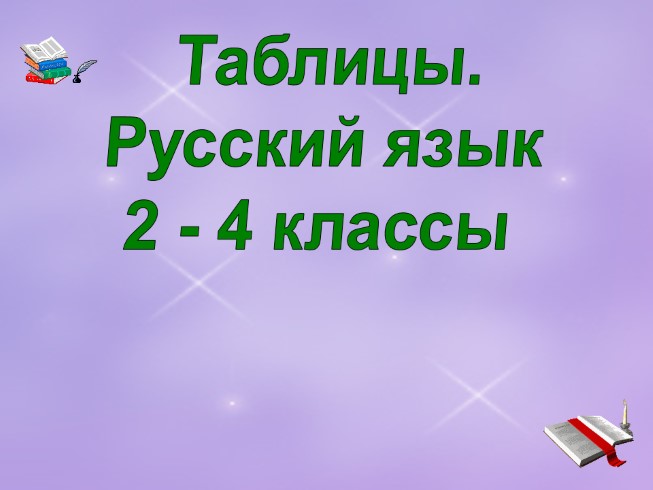Русский язык 2-4 классы «Таблицы»