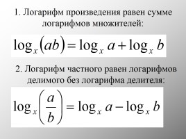 Свойства логарифмов (теория), слайд 4