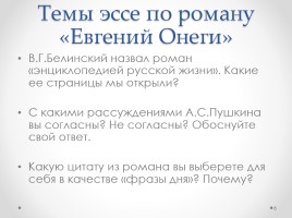Эссе по роману А.С. Пушкина «Евгений Онегин», слайд 6