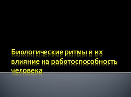 Биологические ритмы и их влияние на работоспособность человека, слайд 1