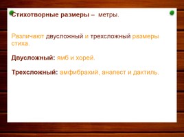 Урок литературы в 6 классе «Стихотворные размеры», слайд 3