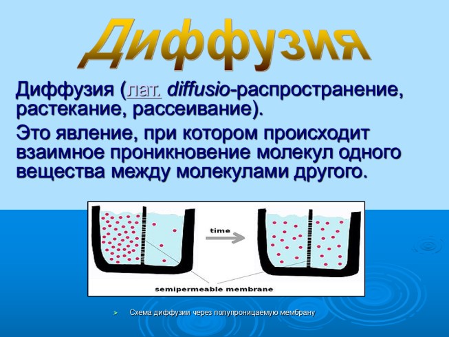 Презентация - Диффузия в газах, жидкостях и твердых телах