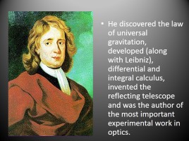 Isaac Newton - Исаак Ньютон (на английском языке), слайд 3