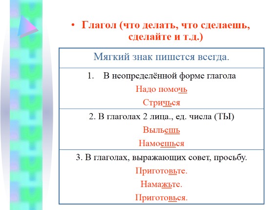Презентация «Мягкий знак после шипящих в разных частях речи»