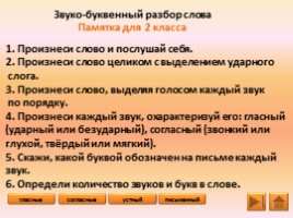 Памятки - Образец разбора «Звуко-буквенный разбор слова», слайд 5