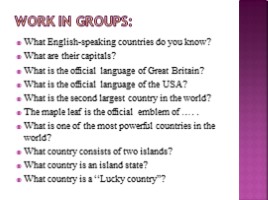 Урок английского языка 7 класс «Англоговорящие страны - English-speaking Countries», слайд 6