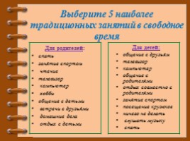 Родительское собрание «Свободное время школьников: приоритет семьи или школы?», слайд 11