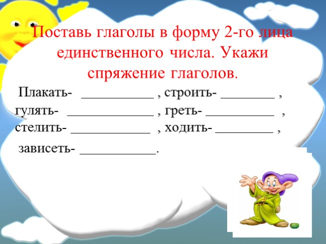 Презентация - Спряжение 4 класс (урок закрепления написания личных ...