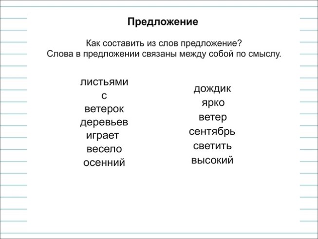 Презентация - Русский язык 2 класс - Урок 11 «Как из слов составить ...