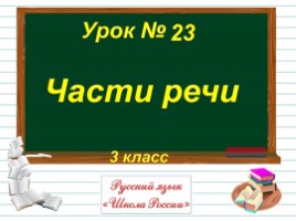 Русский язык 3 класс - Урок 23 «Части речи», слайд 1