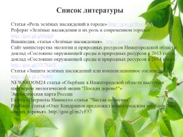 Влияние зелёных насаждений на окружающую среду Нижегородской области, слайд 47