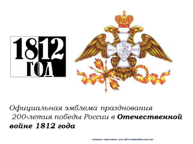 Классный час для 6-7 классов «Война 1812 года»