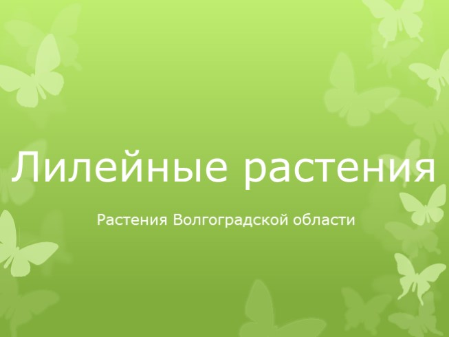 Лилейные растения (растения Волгоградской области)