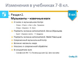 Изменения в УМК 7-8 класс - Новые учебники «МУЗЫКА» - Критская 8 класс, слайд 25