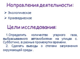 Влияние автомобильного транспорта на атмосферу села Субботино для 11 класса, слайд 6