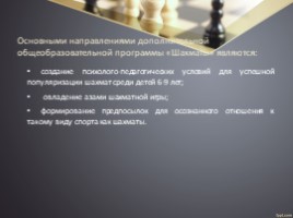 Технология обучения и методика проведения занятий в условиях реализации программы дополнительного образования «Шахматы», слайд 3