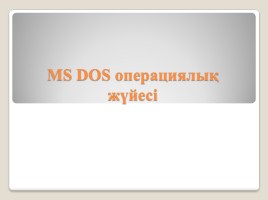 MS DOS операциялық жүйесі