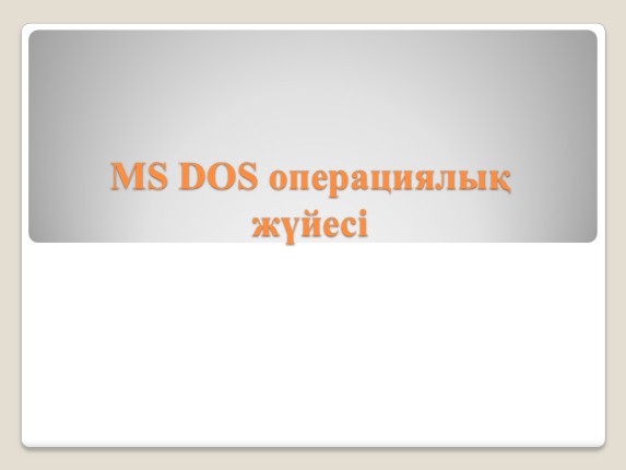 MS DOS операциялық жүйесі