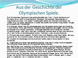 Der Sport - Aus der Geschichte der Olympischen Spiele, слайд 4
