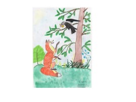 Иллюстрация к сказке... «Ворона и лисица» (2 класс), слайд 11