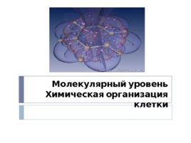 Молекулярный уровень Химическая организация клетки, слайд 1