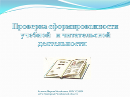 Проверка сформированности учебной и читательской деятельности