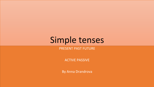 Simple tenses. Present past future active passive by anna drandrova