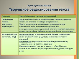 Урок русского языка «Творческое редактирование текста», слайд 2