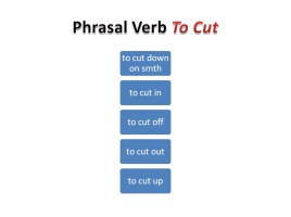 Phrasal verb «to cut», слайд 3
