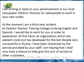 How to write an Application Letter and Curriculum Vitae, слайд 12