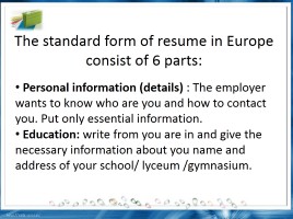 How to write an Application Letter and Curriculum Vitae, слайд 3