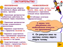 Русский язык 8 класс «Обособленые обстоятельства», слайд 6