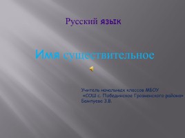 Русский язык «Имя существительное», слайд 1