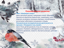 Проект (по экологическому воспитанию) «Зимующие птицы» в старшей группе, слайд 11