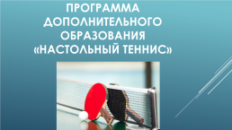 Программа дополнительного образования «Настольный теннис» (представление педагогического опыта), слайд 2