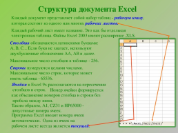 Структура документа Excel, слайд 6