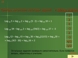 Логарифмы и их свойства, слайд 13