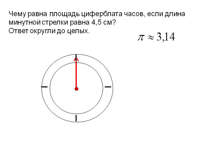 Площадь круга с радиусом 5 сантиметров