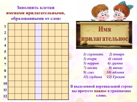 Кроссворды по русскому языку «Морфология», слайд 10
