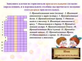 Кроссворды по русскому языку «Морфология», слайд 14