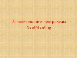 Использование программы NeetMeeting