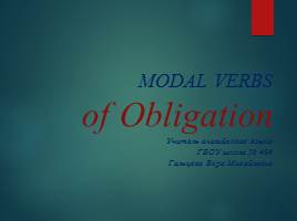 Modal Verbs of Obligation