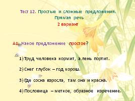 Тест по русскому языку в 5 классе «Простые и сложные предложения», слайд 8