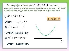 Решение квадратного неравенства с помощью графика квадратичной функции, слайд 12