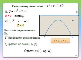 Решение квадратного неравенства с помощью графика квадратичной функции, слайд 13